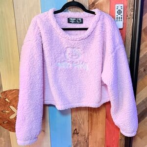 🌸✨ Kawaii — Hello Kitty Pink Sherpa Pullover (PLUS 1X, NWT!) ✨🌸